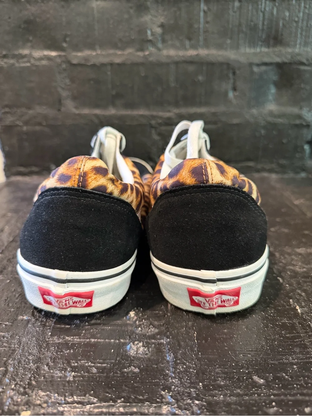 Vans Leopard Print Old Skool Sneakers - Black/Leopard